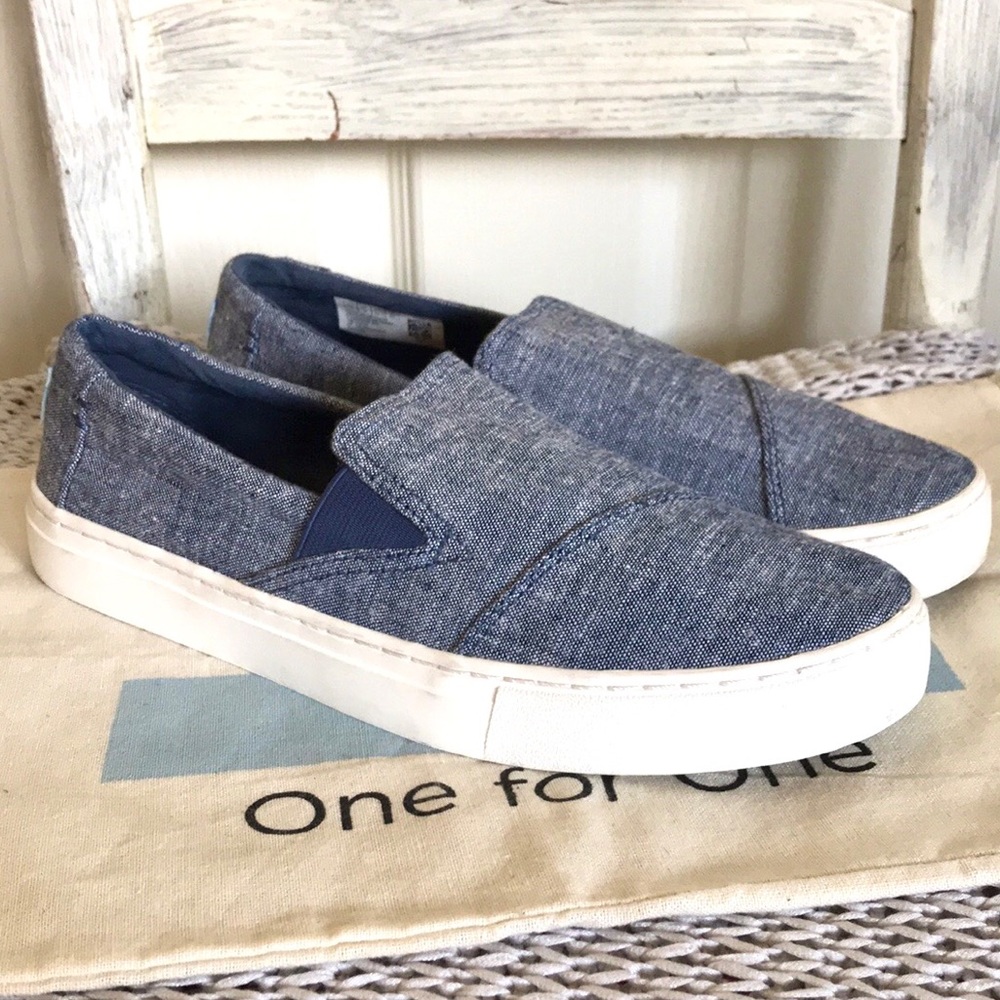 Toms Devon Slip On Light Denim 8M